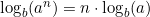 \log_b(a^n) = n \cdot \log_b(a)